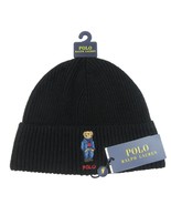 Polo Ralph Lauren RL Embroidered Denim Bear Beanie Cap One Size Black NEW - $827.82 MXN