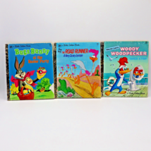 Lot of 3 HC Vintage Little Golden Books Bugs Bunny Road Runner Woody Woodpecker - £11.79 GBP
