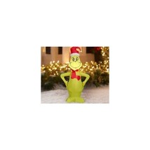 4FT Christmas Inflatable Grinch Santa Outdoor Lighted Decoration Airblown Gemmy - £40.18 GBP
