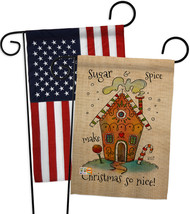 Sugar &amp; Spice Christmas - Impressions Decorative USA - Applique Garden Flags Pac - £24.61 GBP
