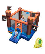 Pirate Theme Bounce Castle Inflatable Kids Jumping House W/ Slide &amp; 735W... - $361.99