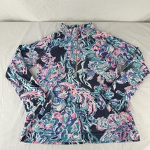 Lilly Pulitzer Sweatshirt Womens Medium Skipper Popover 1/2 Zip Pullover Stretch - £46.51 GBP