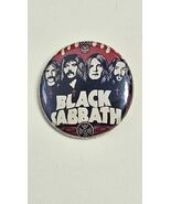 Vtg Black Sabbath Rock Metal Band Pin Back Button Ozzy Osbourne 1&quot; Red B... - $275.22 MXN