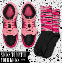 STREAKS Socks for Air J1 1 Coral Chalk Rush Pink Black Berry Punch Shirt  - £16.53 GBP
