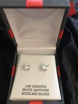 2.5 CT.T.W. Lab-Created White Sapphire Square Stud Earrings in Sterling Silver - £11.95 GBP