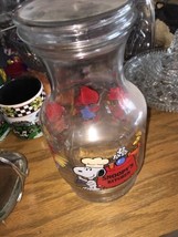 Snoopys Kitchen Glass Vase/ Pitcher/ Storage With Lid Vintage Collectible Rare - £71.36 GBP