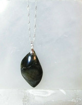 Necklace with Labradorite Pendant Sterling Sliver  Natural stone Valentines Day - £15.46 GBP
