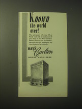 1948 Ritz Carlton Hotel Ad - Known the world over - $18.49