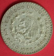 1966 Mexico Un 1 Peso .10 Silver Coin Morelos Estados Unidos Mexicanos GFB 30 - $14.24