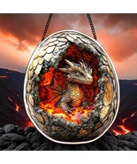 Molten Dragon Egg Pendant | Baby Dragon Necklace Fantasy Lava Jewelry Gift - $22.76