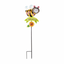 Welcome Bee Thermometer Iron Garden Stake  - £20.87 GBP