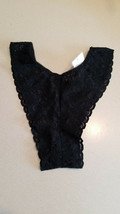 Vintage 80% Nylon Montgomery Ward One Size Black Lace Panties (New) - £22.89 GBP