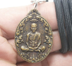 THAI AMULET BUDDHA PENDANT NECKLACE LP KOON AS YOU WISH COIN MULTIPLY MO... - $38.95