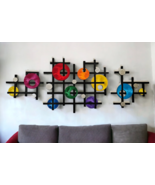 3-piece Wall sculpture, modern wall art, black frame art, Contemporary 65x25 - $445.49