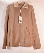Zara Mens Track Jacket Knit Full Zip Beige M NWT - €51,23 EUR