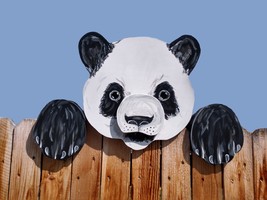 Panda Bear Fence Peeker Peeper Yard Art Garden Playground Decoration - £98.32 GBP