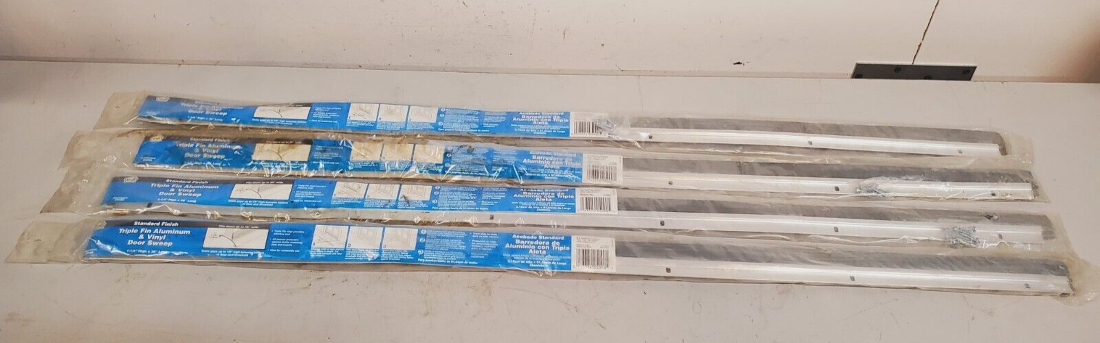 4 Quantity of MD Aluminum and Vinyl Door Sweeps  05090 | 36&quot; Long (4 Qty) - $58.65