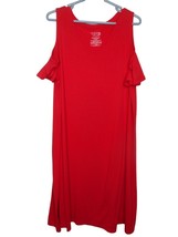Time and Tru Womens Red Cold Shoulder Sleeve Midi Dress V Neck Size 2XL - $297.96 MXN