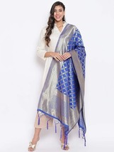 Women&#39;s Banarasi Silk Jacquard Woven Dupatta Gorgeous Printed Designer C... - £12.32 GBP