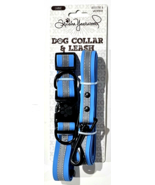 Trisha Yearwood Large Blue Reflective Dog Collar And Leash - £22.01 GBP