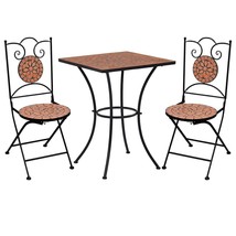 vidaXL Terracotta Mosaic Bistro Set - Medium Iron Powder-Coated Patio Furniture - $7,267.70 MXN