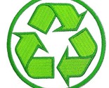 Recycle - Green &amp; White Iron On Sew On Embroidered Patch 3&quot;x 3&quot; - $5.49
