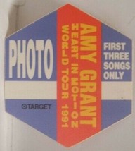 AMY GRANT - VINTAGE ORIGINAL CONCERT TOUR CLOTH BACKSTAGE PASS - $191.24 MXN