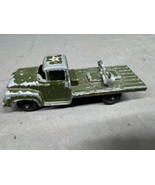 Vintage 50&#39;s Tootsie Toy Chicago 24 Military Army Green Flat Bed Truck M... - $275.07 MXN