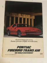 1986 Pontiac Firebird Trans Am Vintage Print Ad Advertisement pa16 - £6.69 GBP