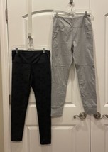 Bundle 2 Kyodan Leggings Women&#39;s Sz Medium 1-gray with pockets, 1-dark gray camo - £18.45 GBP