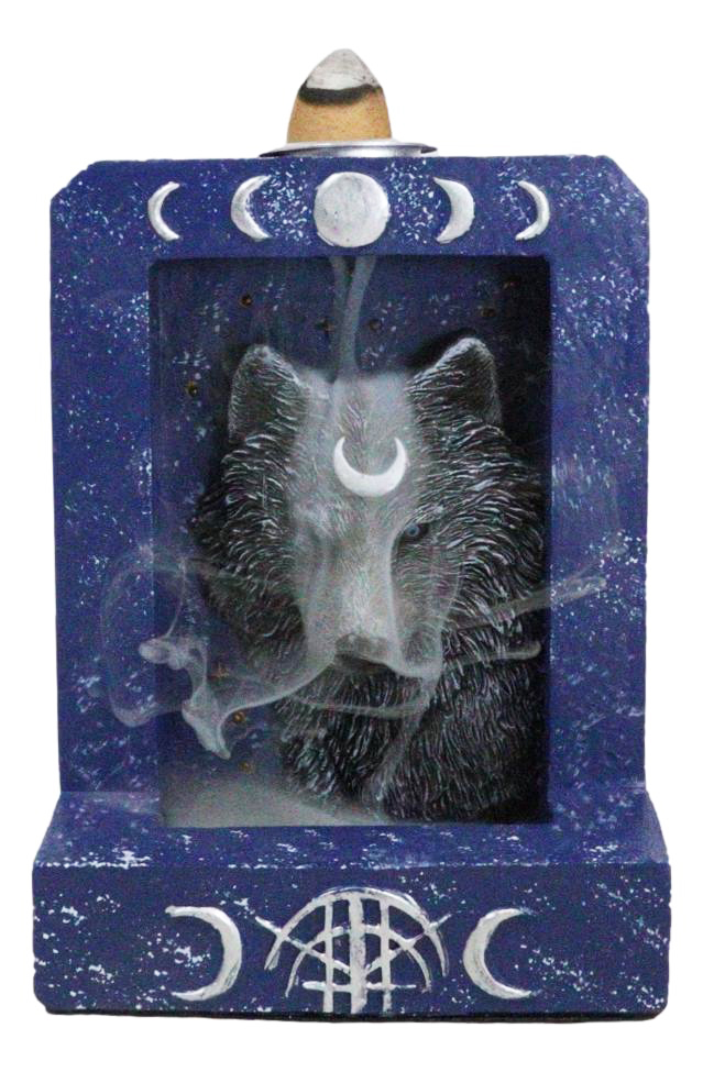 Phases Of The Moon Alpha Black Wolf With Crescent Mark Backflow Incense ... - $24.49