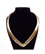 Artist Signed Vintage Rigid Collar NECKLACE Hammered Brass Michael Schua... - £94.81 GBP