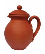 Handmade Terracotta Clay Classic Water jug with Lid Natural Earthen Clay... - $89.99