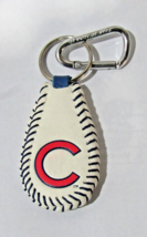 MLB Chicago Cubs White Leather Blue Seamed Keychain with Carabiner by Ga... - $23.99