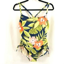Beach Betty by Miracle Brands One Piece Swimsuit Ruched Floral Green Size 1X - £19.38 GBP
