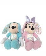 Disney Mickey &amp; Minnie Mouse Easter Bunny Plush Pastel Toys Just Play 15&quot; - $56.28 CAD