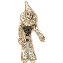 Vintage Signed 925 Mexico Detailed Movable Clown Statement Designer Brooch Pin - £67.26 GBP