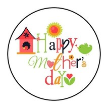 30 Happy Mother&#39;s Day Envelope Seals Labels Stickers 1.5&quot; Round Flowers Bird - $7.49