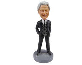 Custom Bobblehead Groom Wearing Stylish Formal Outfit With Both Hands In Pockets - £71.14 GBP