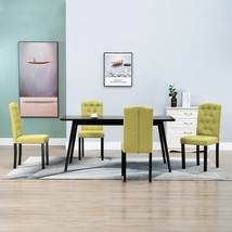 vidaXL Green Fabric Dining Chair Set of 4 Standard Height Adjustable - $5,522.67 MXN