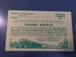 Vintage Champ Decals No. HB-333A Great Northern Boxcar HO - $14.95