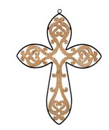 Wood &amp; Metal Ornate Cross,  16.5&quot; New #AB-317-R2 - $419.95 MXN