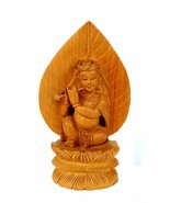 Lord Krishna Statue Figurine Sculpture Attractive Handmade Carved Idol W... - £63.88 GBP