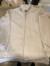 Real Essentials Brown Hooded Sweatshirt Size Medium. Zip/Pockets. NWOT. E - £10.16 GBP