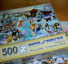 Jigsaw Puzzle 500 Pieces Puppy Dogs Snowman Birds Deer Bunnies Horse Complete - £10.89 GBP