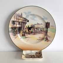 Royal Doulton Coaching Scenes Plate &amp; Dish, D 6393, Antique - $39.90