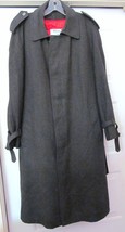 WHALING MFG CO Long Coat Wool Blend w Zip Lining Belt USA Gray Size 42 R - £69.39 GBP