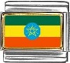 Ethiopia Photo Flag Italian Charm Bracelet Jewelry Link - £6.95 GBP
