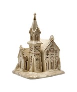 Lenox Mistletoe Park Village Church Treasures 8.5&quot; Ivory Lighted Gold Tr... - $2,182.29 MXN