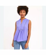 Ann Taylor LOFT Women mixed media sleeveless career wear blouse Spring s... - $11.88